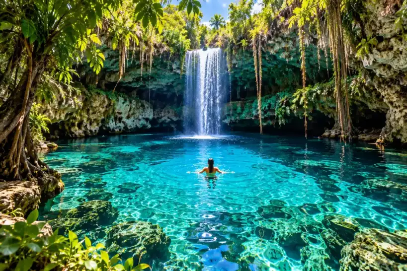 Cenote Jardín del Edén - Spot fotográfico en Puerto Aventuras, Quintana Roo para visitar en auto
